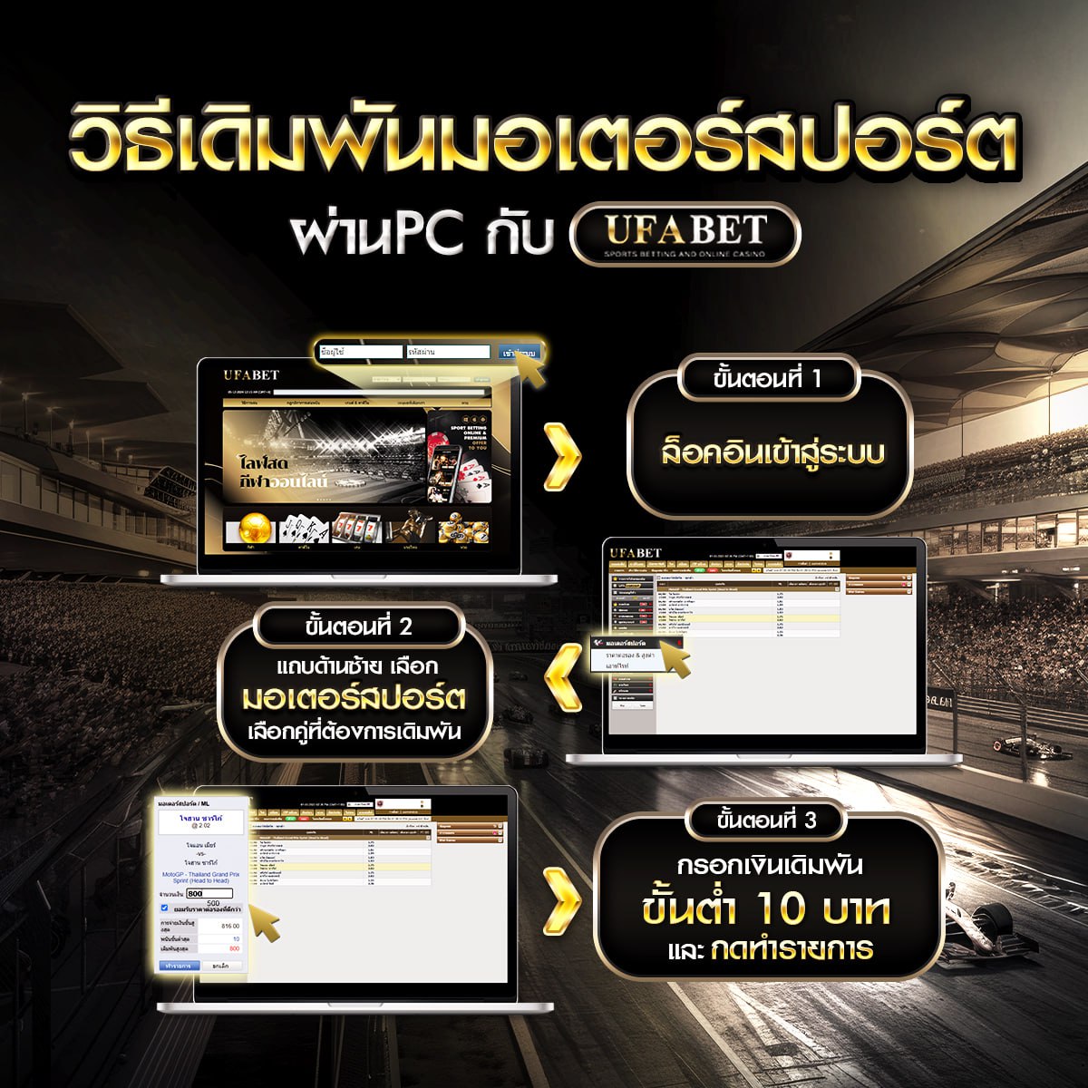 วิธีเดิมพันมอเตอร์สปอร์ตผ่านPC