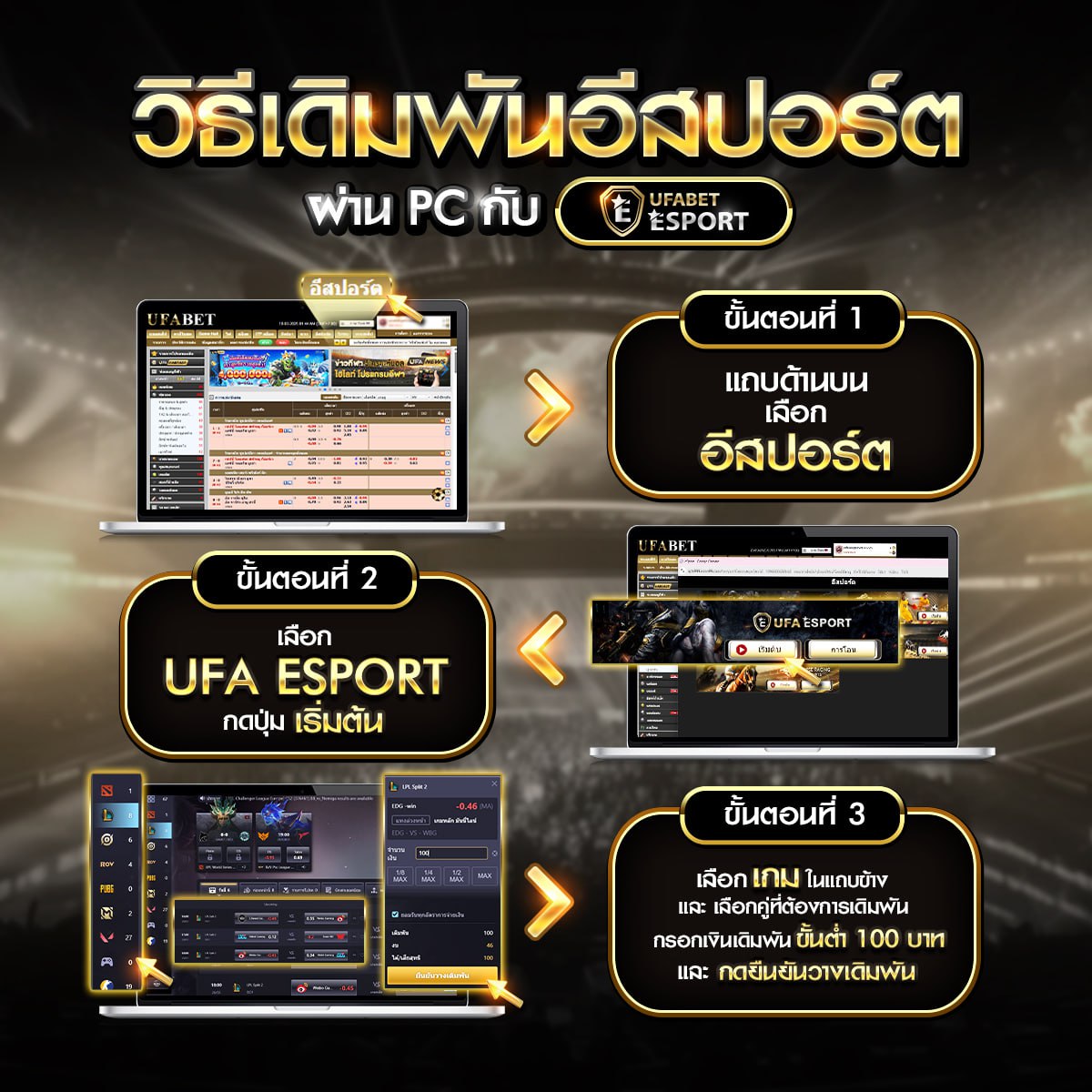 วิธีเดิมพันอีสปอร์ดผ่านPC