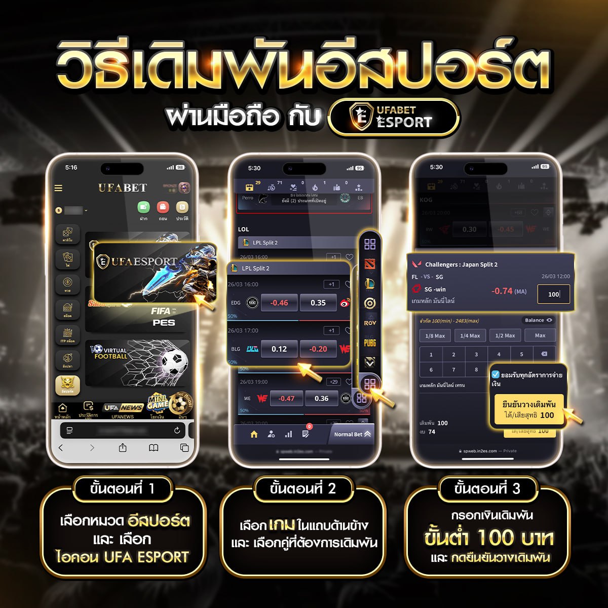 วิธีเดิมพันอีสปอร์ดผ่านมือถือ